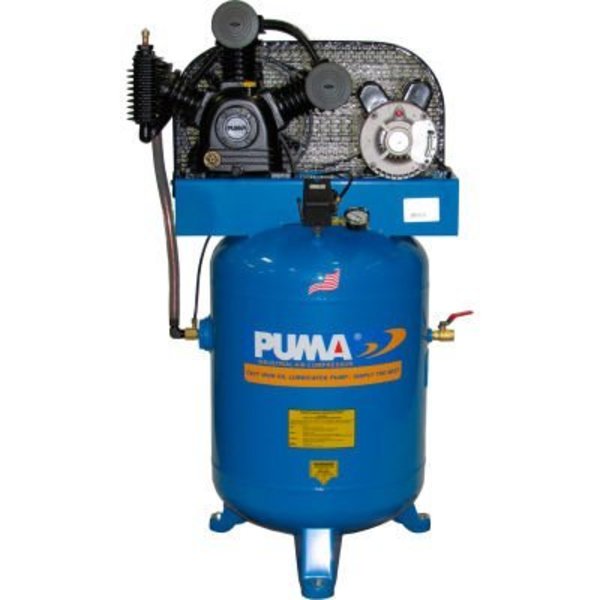 Puma Puma TE-3040V, 3 HP, Two-Stage Compressor, 40 Gallon, Vertical, 175 PSI, 10.2 CFM, 1-Phase 208-230V TE-3040V